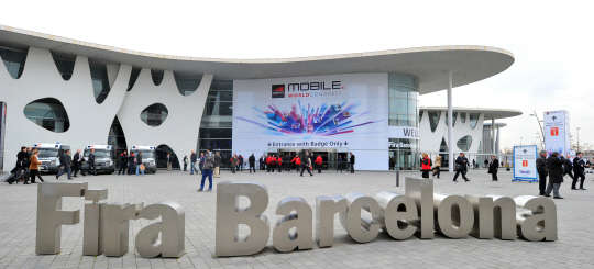 MWC 2015 행사가 열리는 스페인 바르셀로나 피라 그란 비아(Fira Gran Via) 행사장 전경.